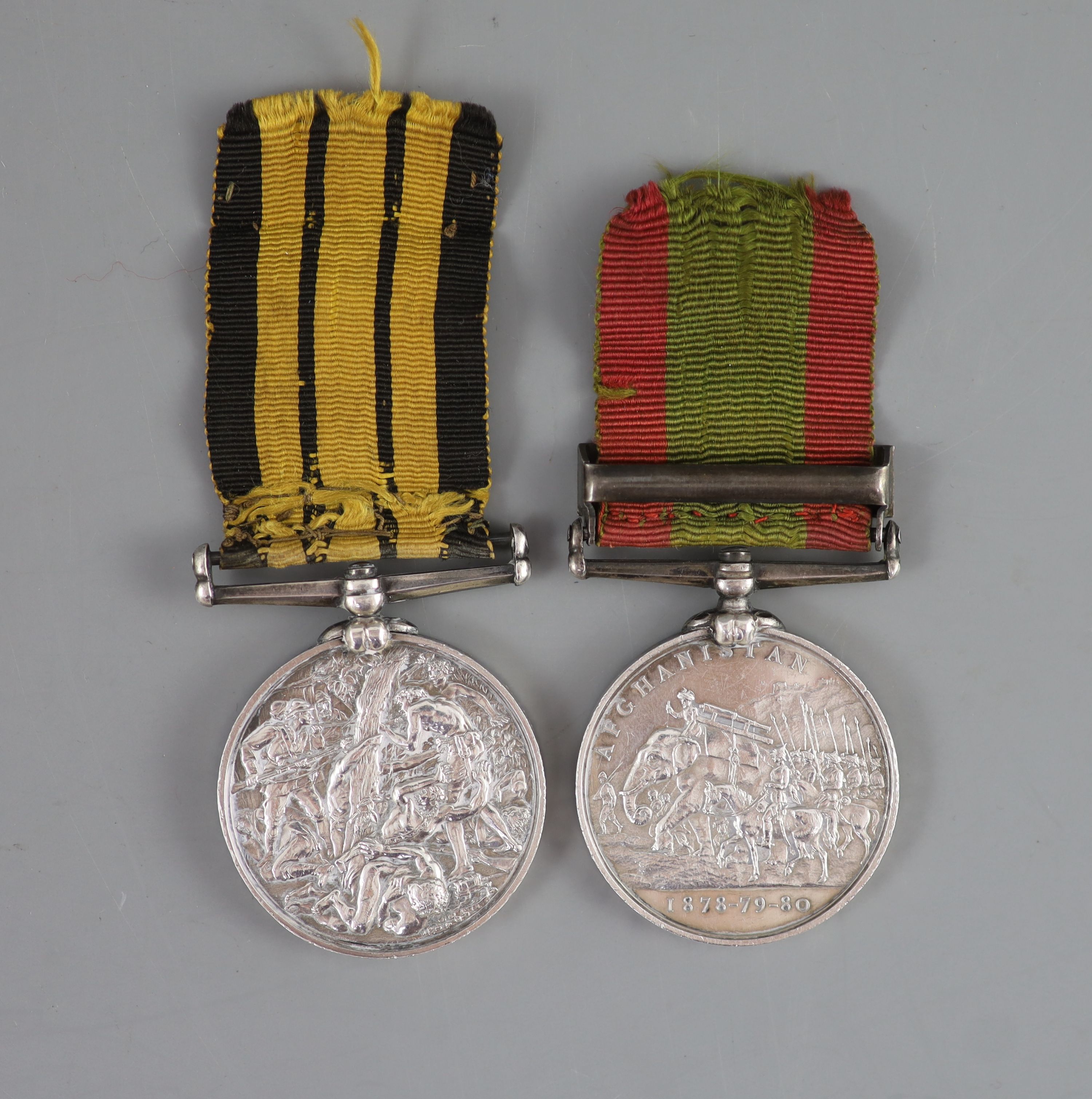 A Victorian group of two campaign medals to Sgn. Mjr. G.J.Gibson. A.M.D